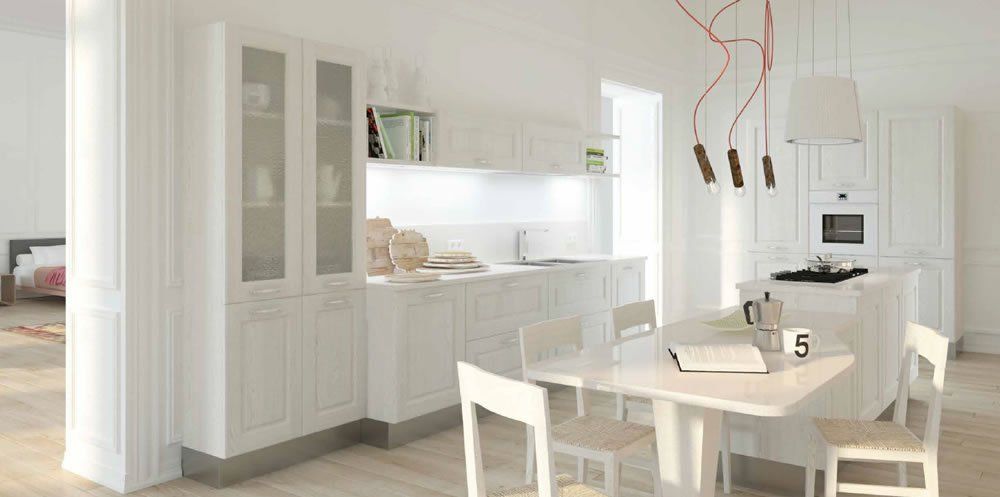 Cucina con arredi in legno