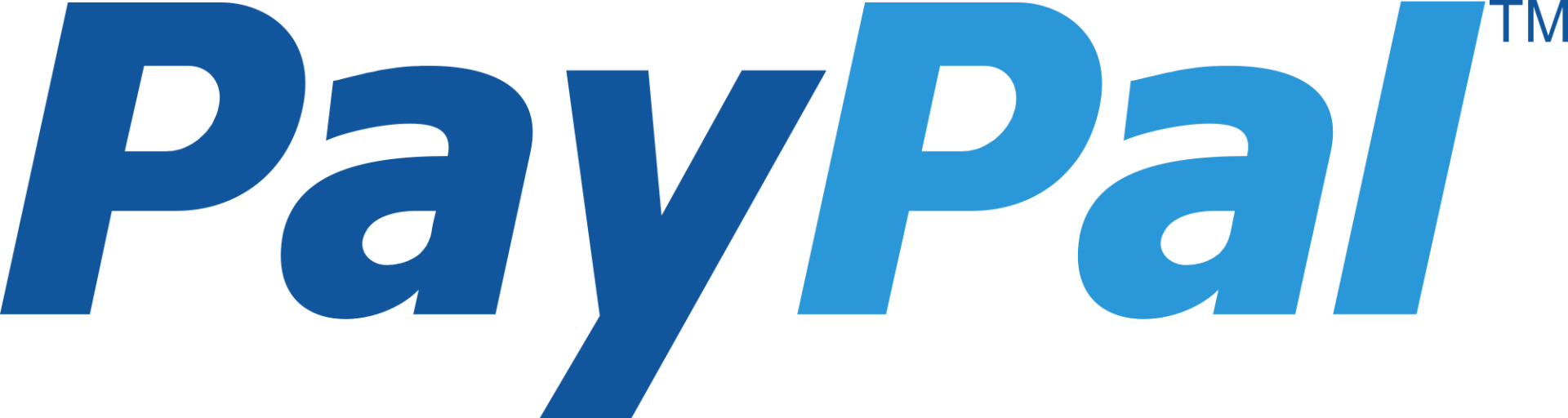 A blue paypal logo on a white background