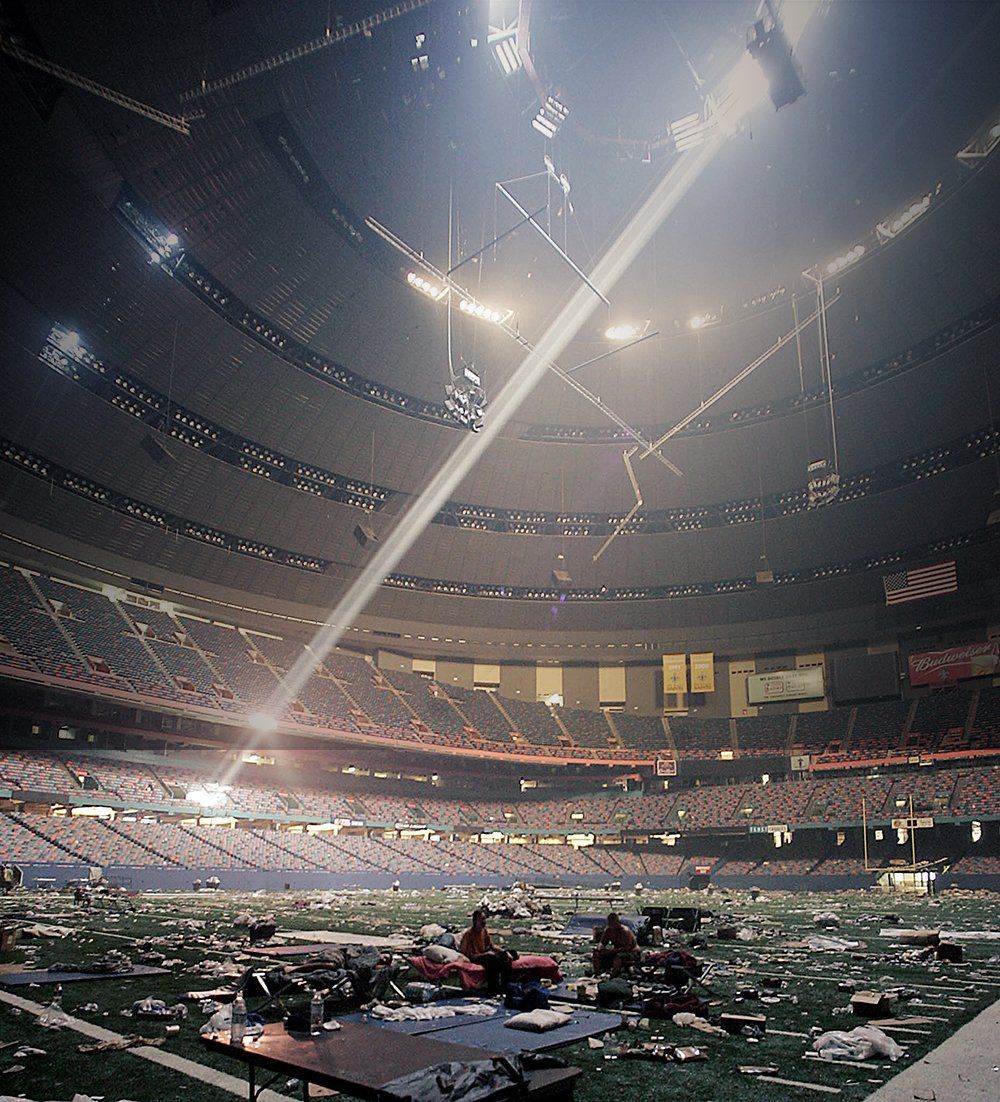 A stadium with a lot of lights on it