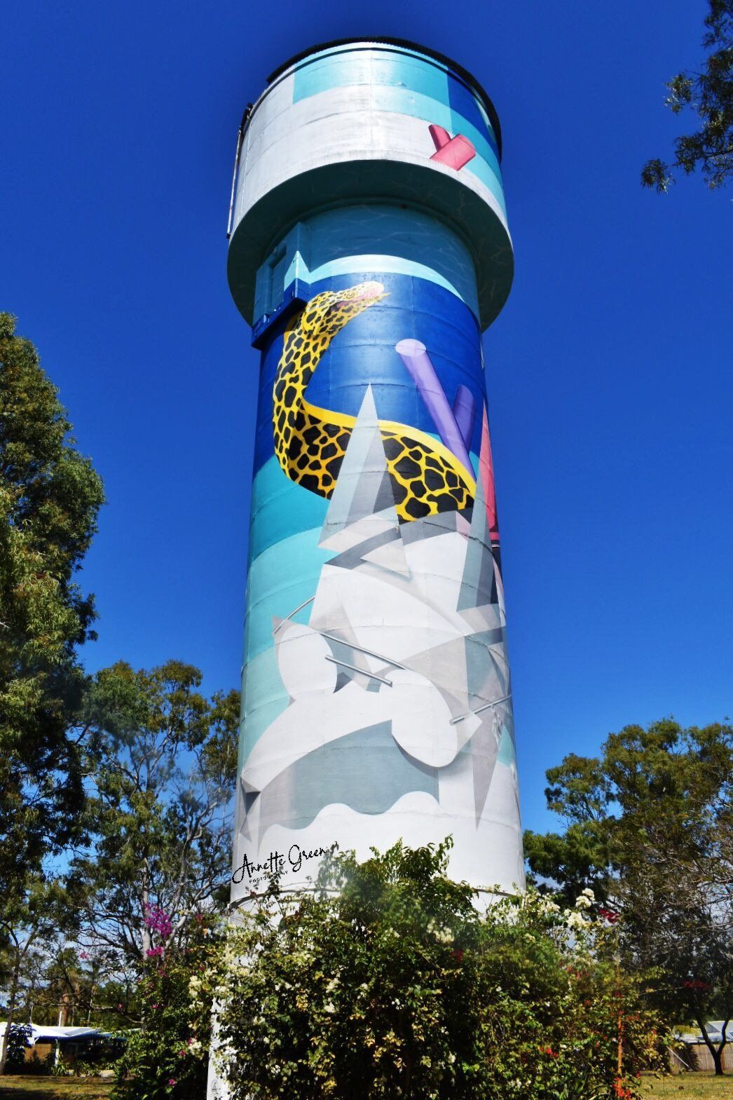 Holloway's Beach Water Tower Art, Australian Silo Art Trai
