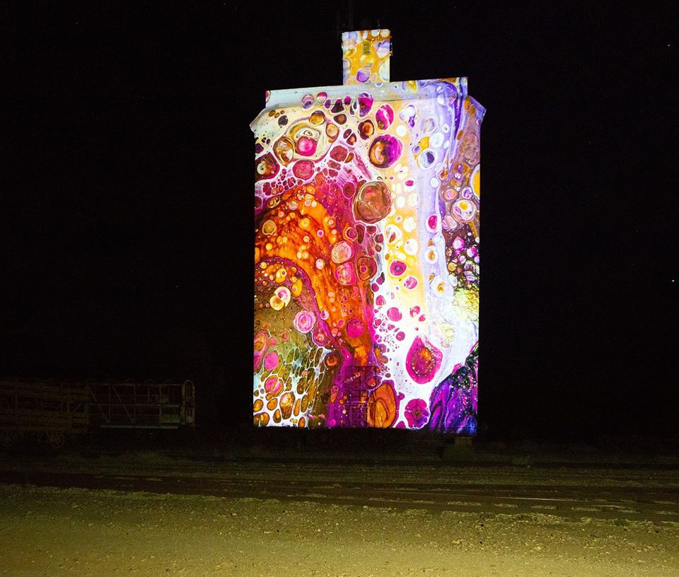 Quorn Silo Light Show, Australian Silo Art Trail