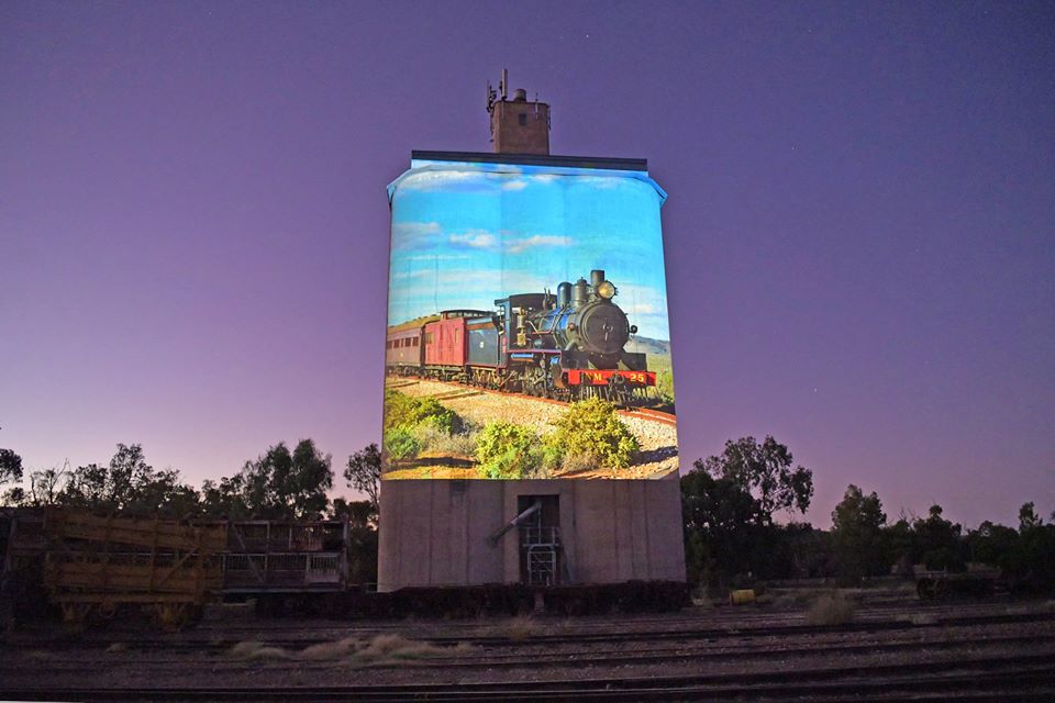 Quorn Silo Light Show, Australian Silo Art Trail