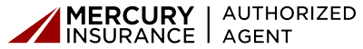 A logo for a mercury authorized insurance agent