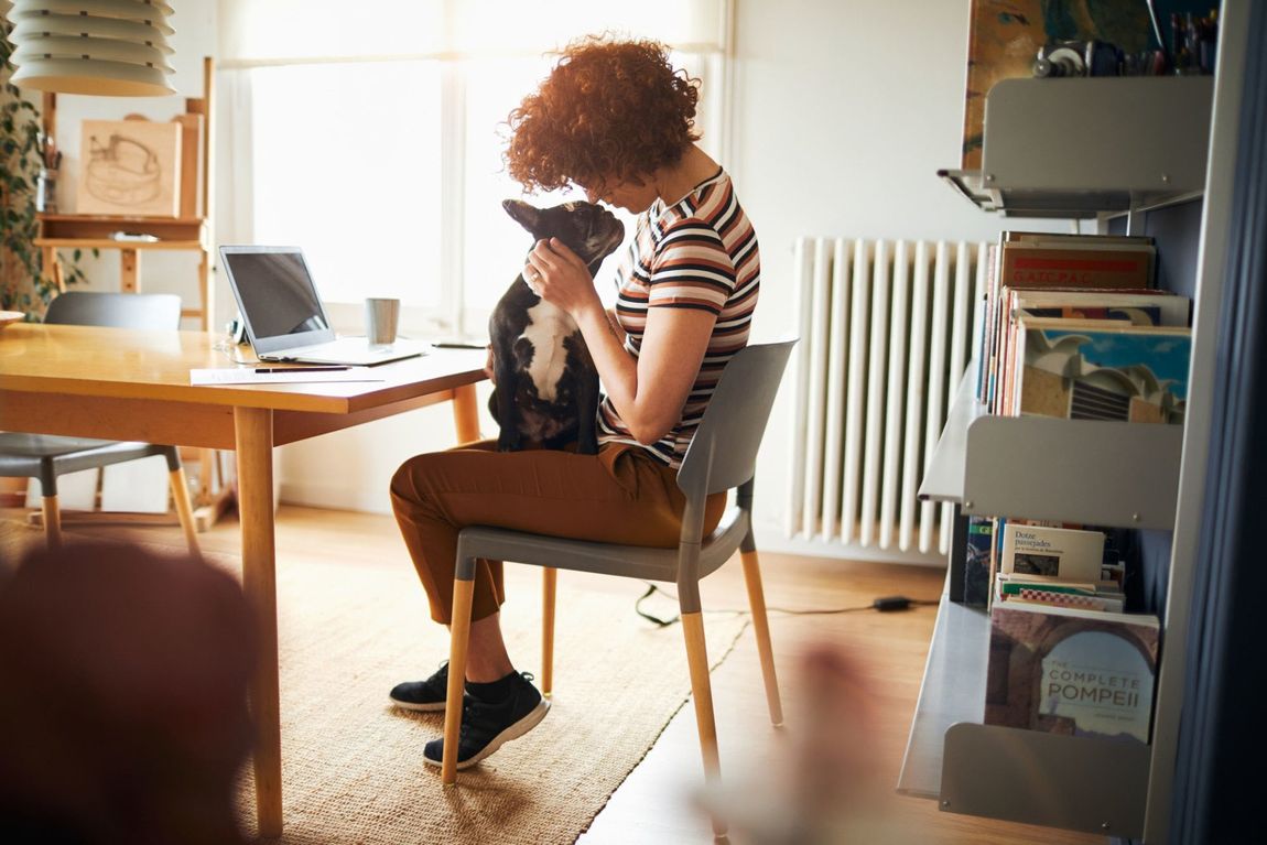 woman with dog