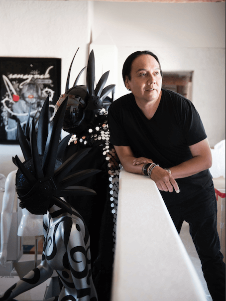Artist Virgil Ortiz in art gallery