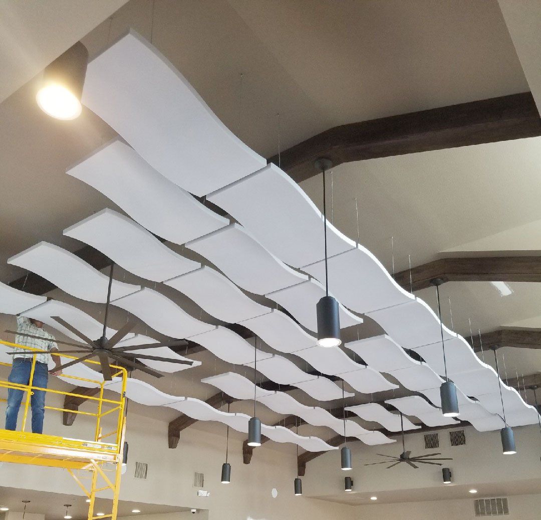 Ceiling, shaped acoustical panels CU Design Dallas