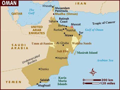 Cartina geografica della Penisola Araba