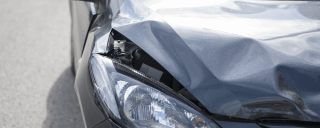 front end of a car after a crash