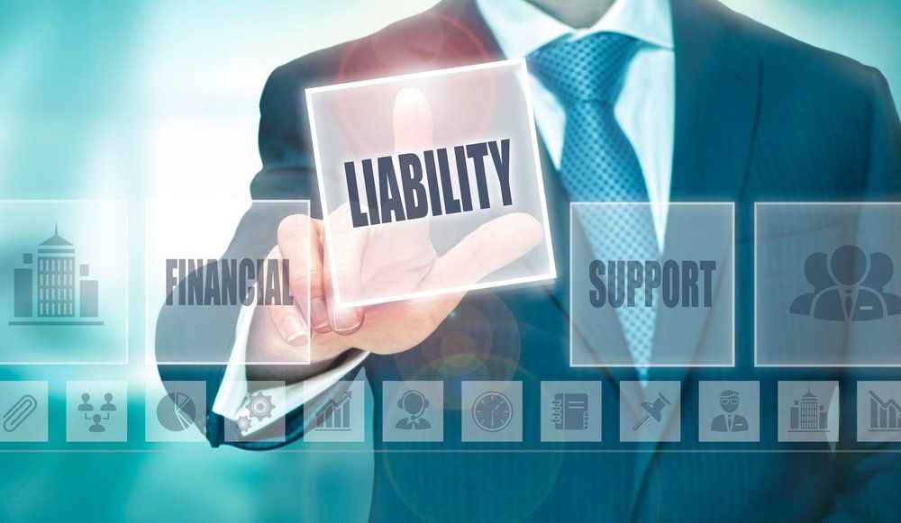 graphic showing someone selecting liability on a touch screen