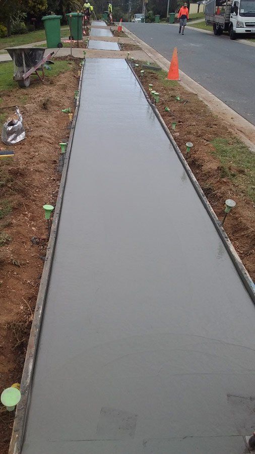 newly laid sidewalk