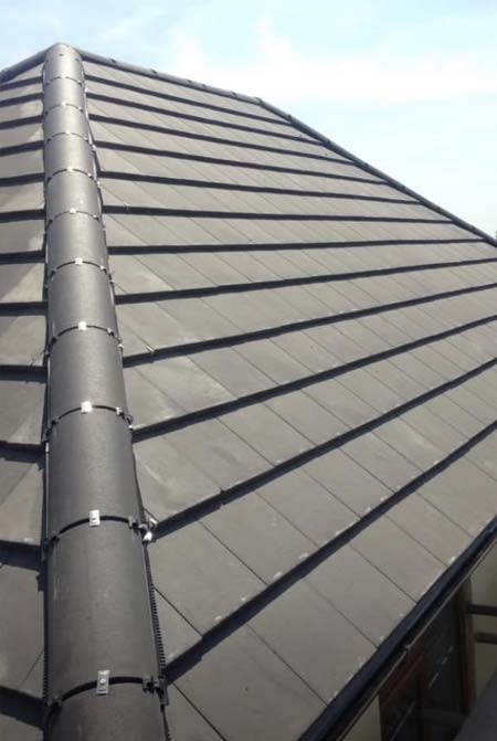 Corner of a slate roof