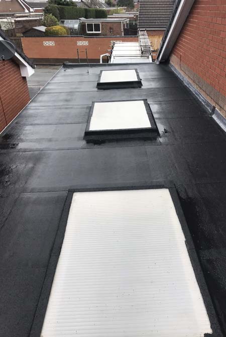 Newly sealed flat roof