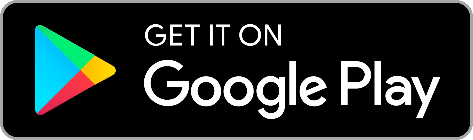 A button that says `` get it on google play '' on a black background.