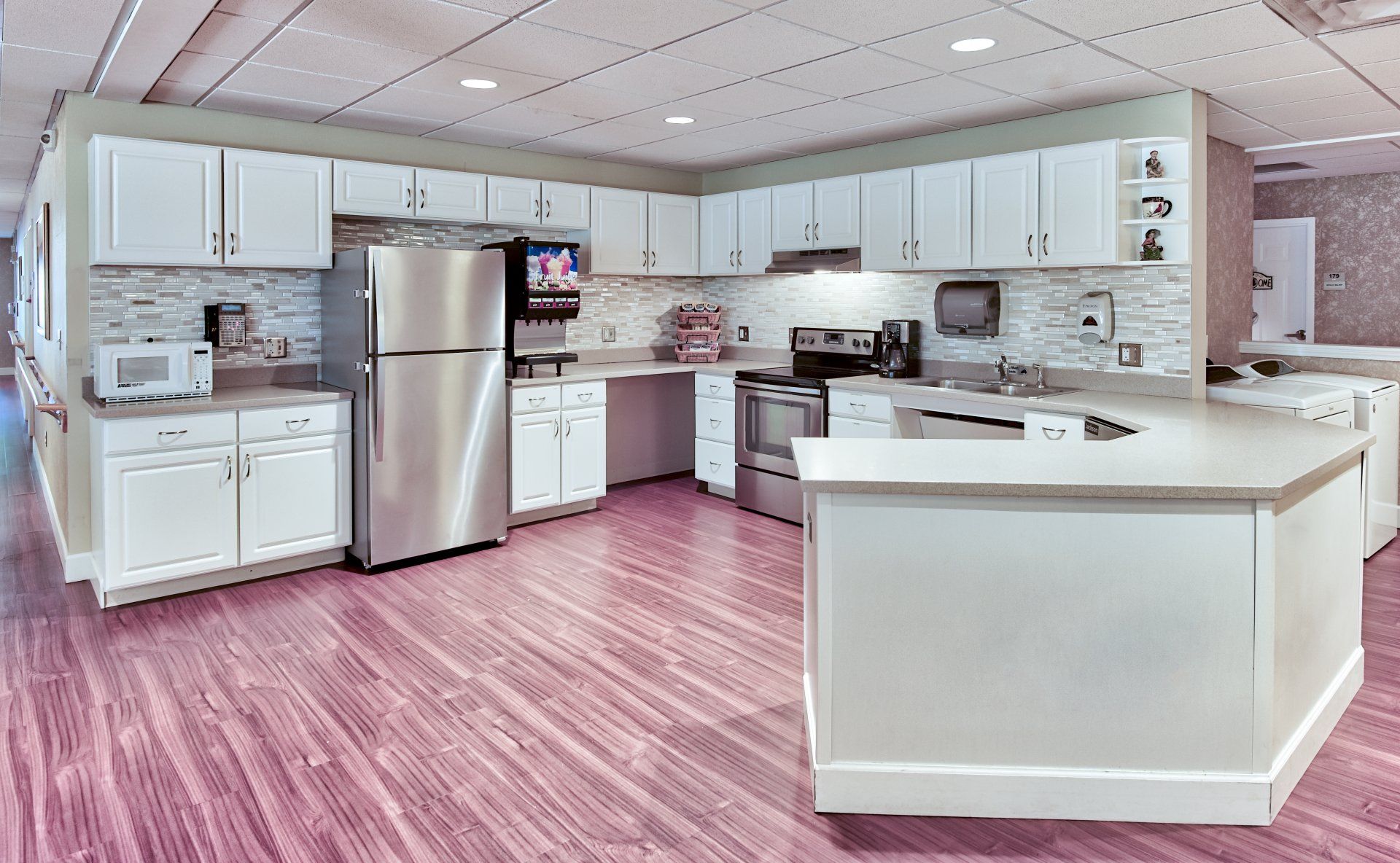 Full kitchen in Heathwood Memory Care