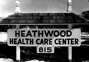 The original Heathwood sign, circa 1978. Original Heathwood Sign