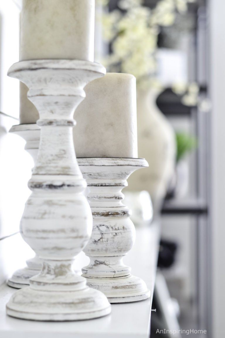 Casual Modern Farmhouse Mantle Candles | Charlotte & Waxhaw | An Inspiring Home