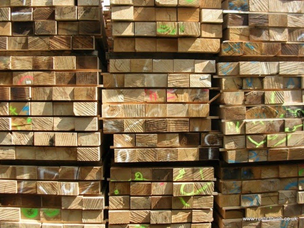 New untreated oak railway sleepers