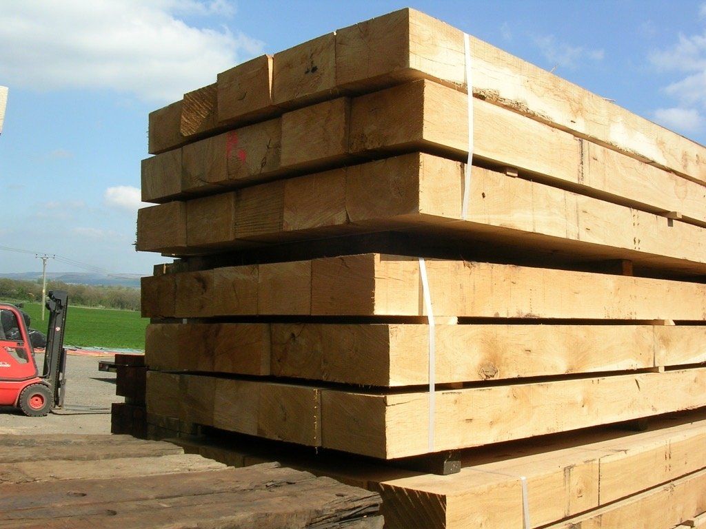 New untreated French oak railway sleepers