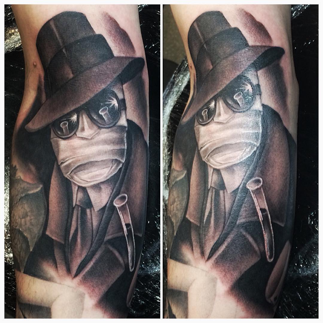 Invisible Man Tattoo by Chad Lavers at Crimson Empire Tattoo in Edmonton Alberta Canada