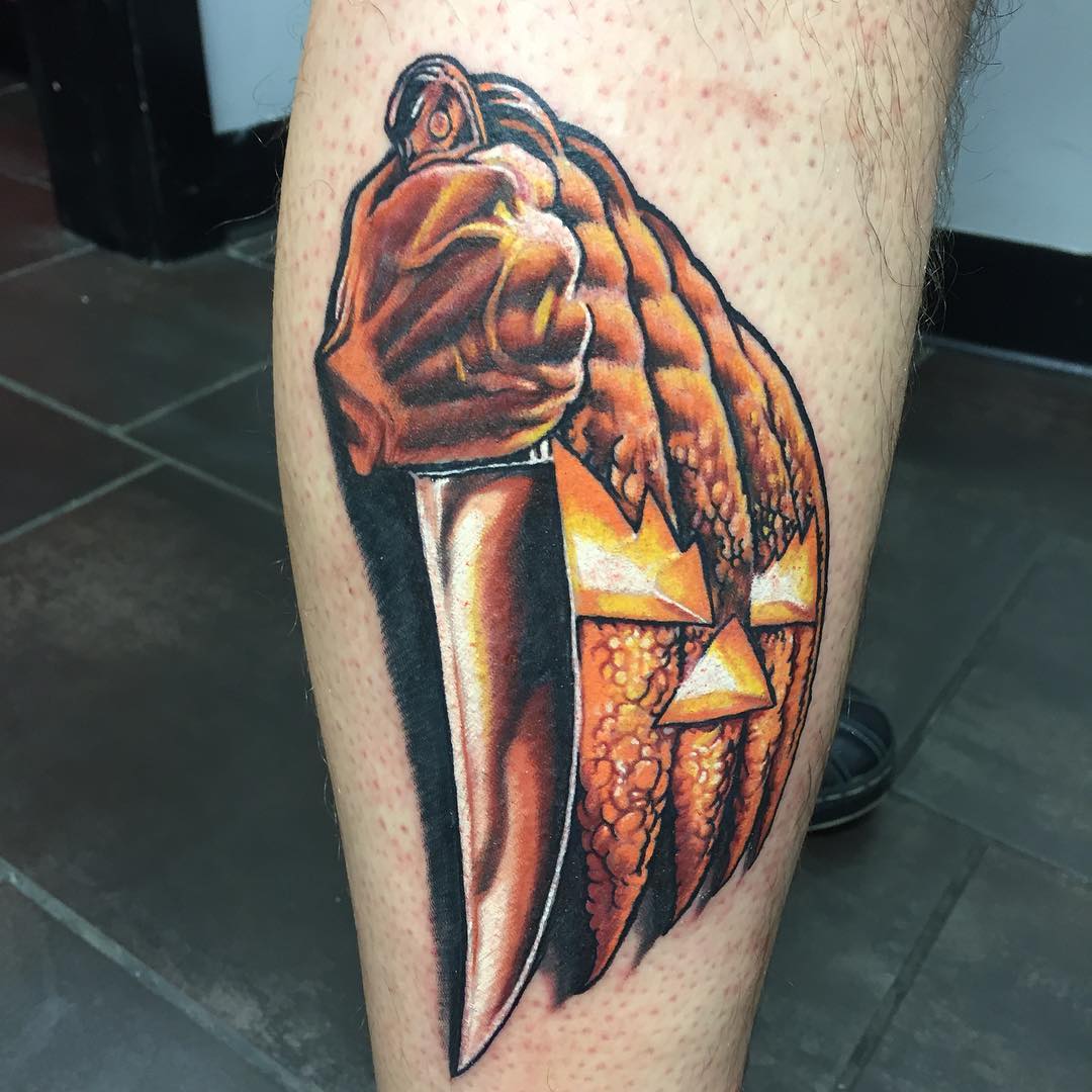 Halloween Tattoo by Chris Labrenz at Black Gold Tattoo Co in Edmonton Alberta Canada