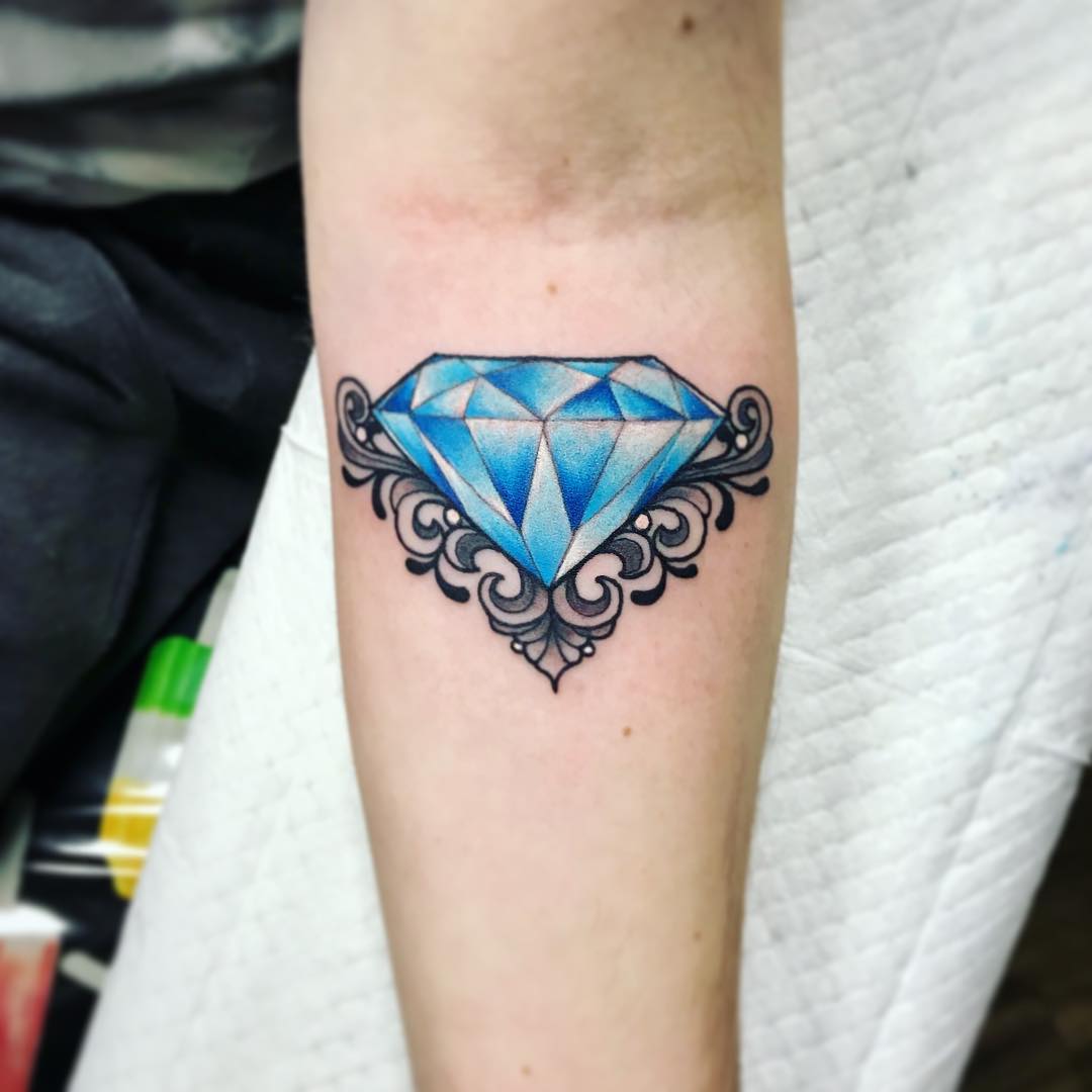Diamond Tattoo by Jess Alther at Black Gold Tattoo Co in Edmonton Alberta Canada