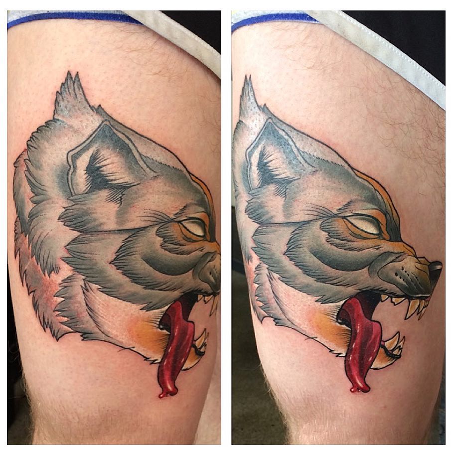 Wolf Tattoo by Chad Lavers at Crimson Empire Tattoo in Edmonton Alberta Canada