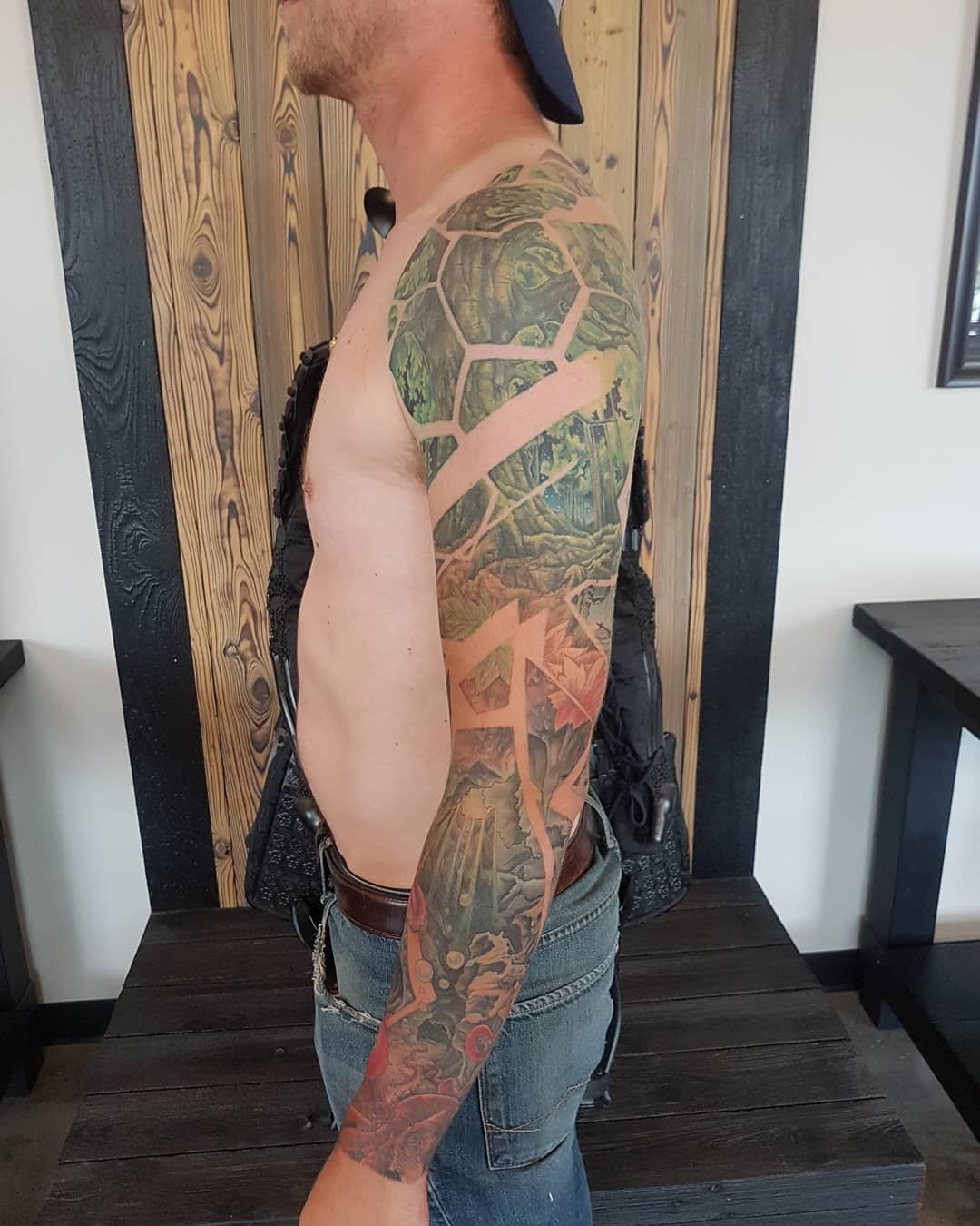 Forest Sleeve by Kevin Sherritt at Black Gold Tattoo Co in Edmonton Alberta Canada