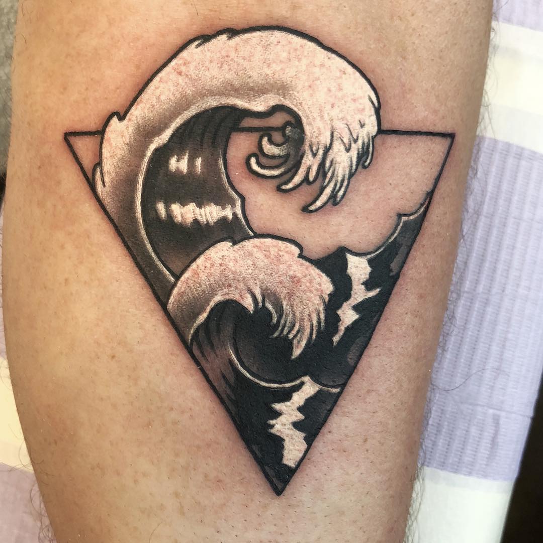 Waves Tattoo by Chad Lavers at Crimson Empire Tattoo in Edmonton Alberta Canada