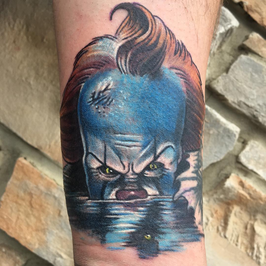 Pennywise Tattoo by Chris Labrenz at Black Gold Tattoo Co in Edmonton Alberta Canada