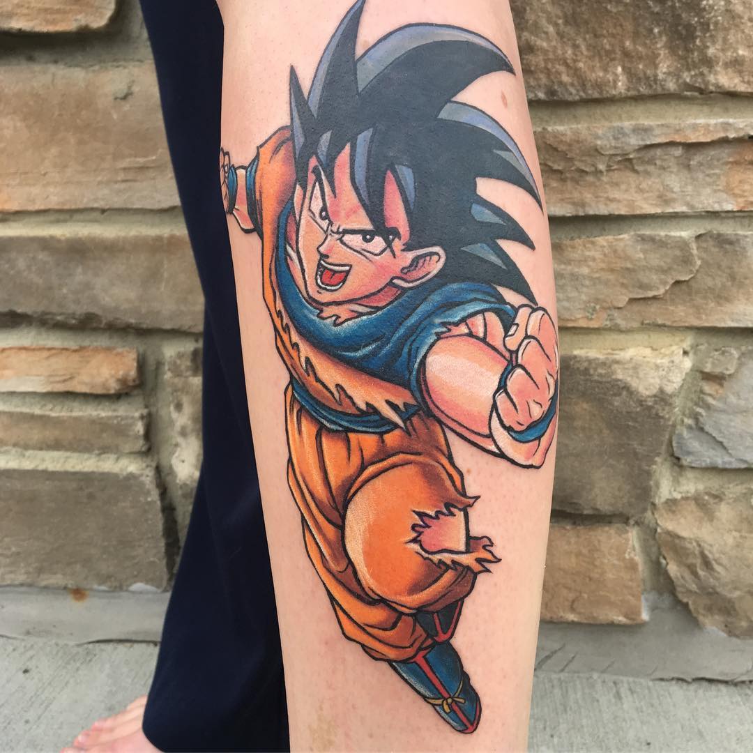 Goku Dragon Ball Z Tattoo by Chris Labrenz at Black Gold Tattoo Co in Edmonton Alberta Canada
