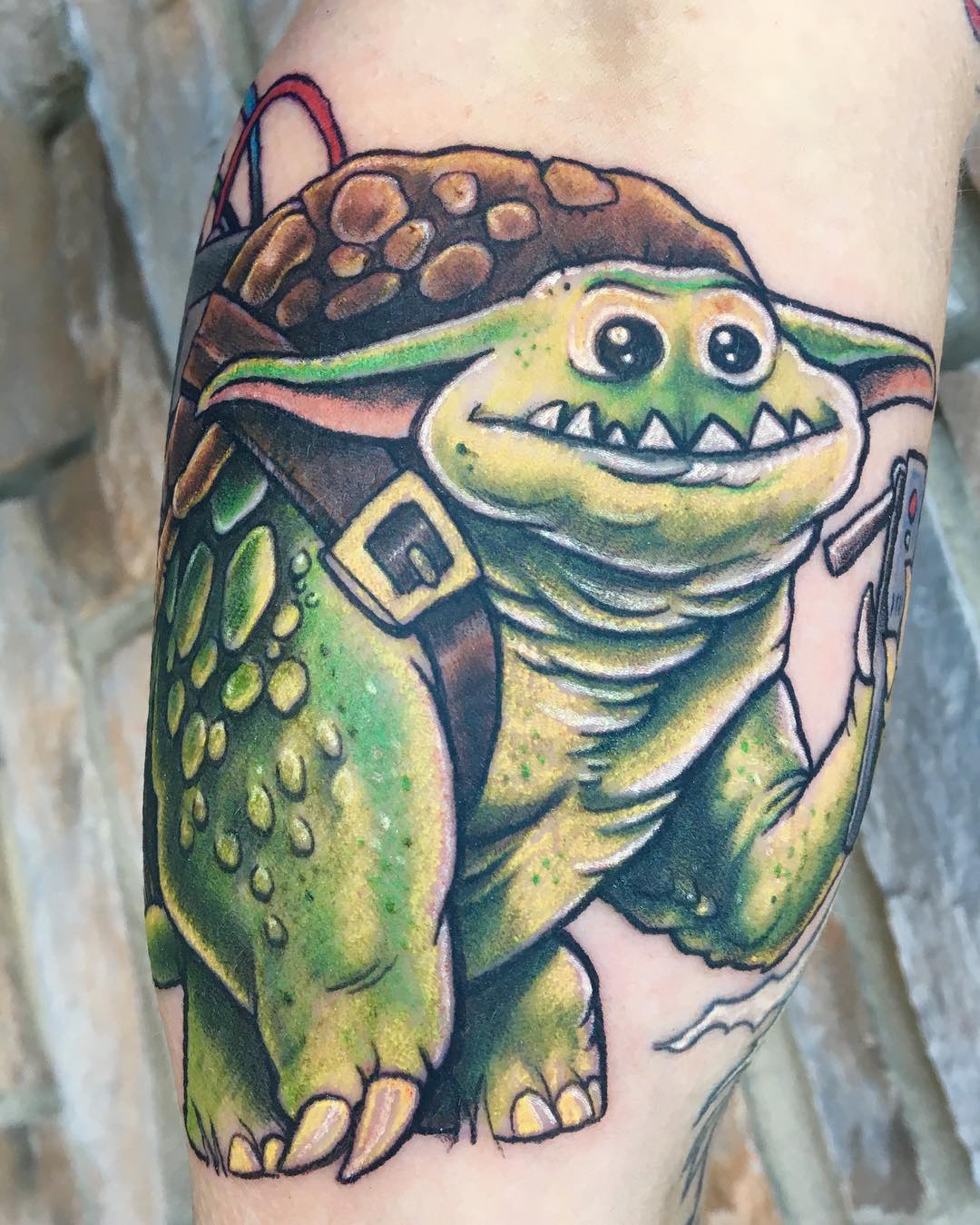 Monster Turtle Tattoo by Chris Labrenz at Black Gold Tattoo Co in Edmonton Alberta Canada