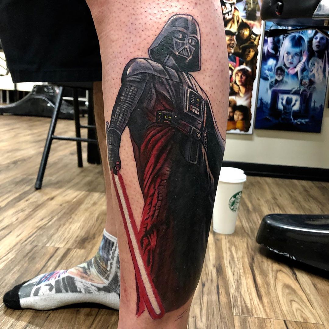 Darth Vader Tattoo by Chris Labrenz at Black Gold Tattoo Co in Edmonton Alberta Canada