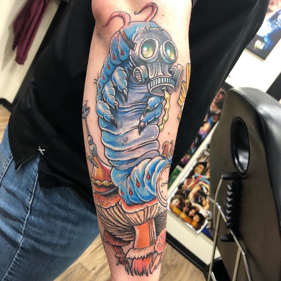 Alice in Wonderland Tattoo by Chris Labrenz at Black Gold Tattoo Co in Edmonton Alberta Canada