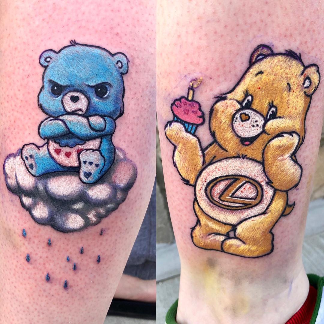 Carebears Tattoo by by Chris Labrenz at Black Gold Tattoo Co in Edmonton Alberta Canada