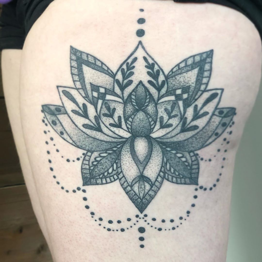 Lotus Tattoo by Vanessa Spezowka at Crimson Empire Tattoo in Edmonton Alberta Canada
