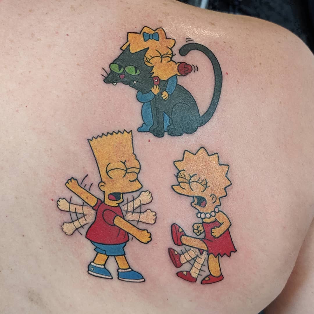 Simpsons Tattoo by Sheila Anderson at Crimson Empire Tattoo in Edmonton Alberta Canada