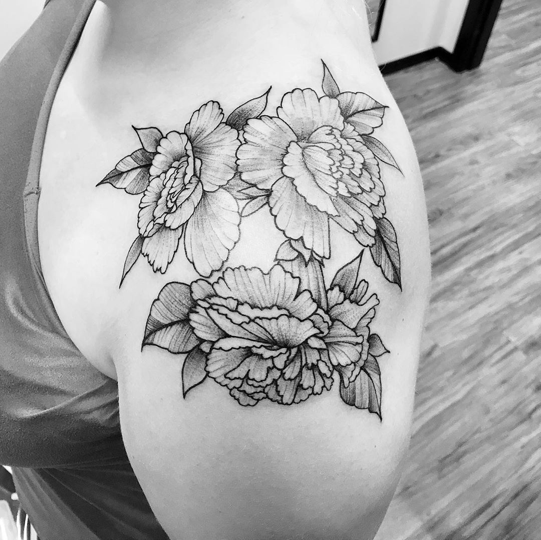 Floral Tattoo by Jess Alther at Black Gold Tattoo Co in Edmonton Alberta Canada