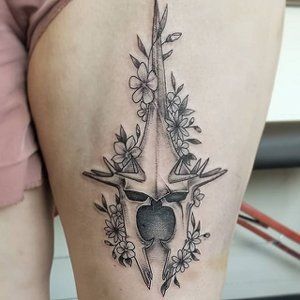 LOTR Lord of the Rings Floral Tattoo by Adrienne Alexander at Crimson Empire Tattoo in Edmonton Alberta Canada