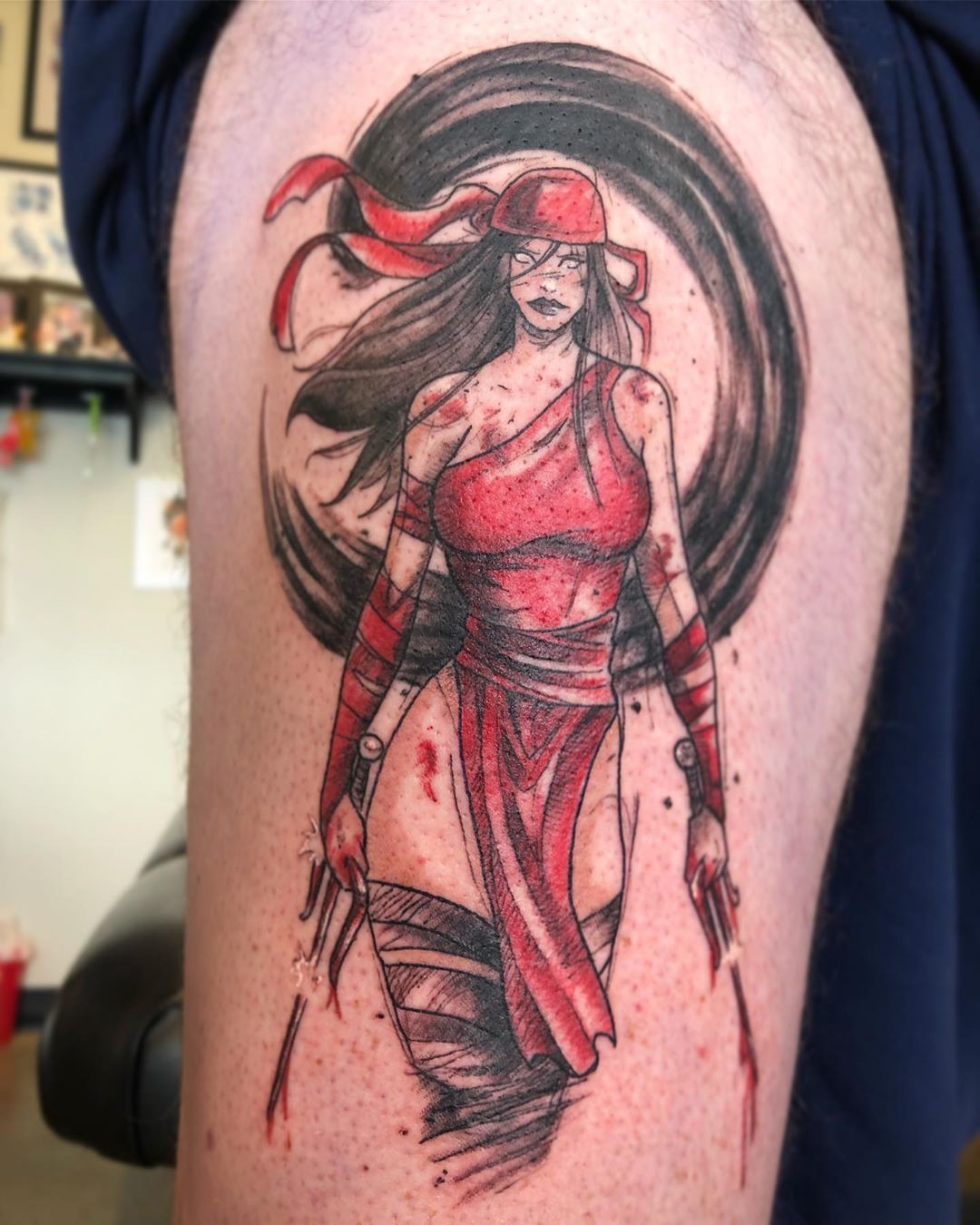Elektra Tattoo by Vanessa Spezowka at Crimson Empire Tattoo in Edmonton Alberta Canada