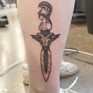 Dagger Tattoo by Adrienne Alexander at Crimson Empire Tattoo in Edmonton Alberta Canada