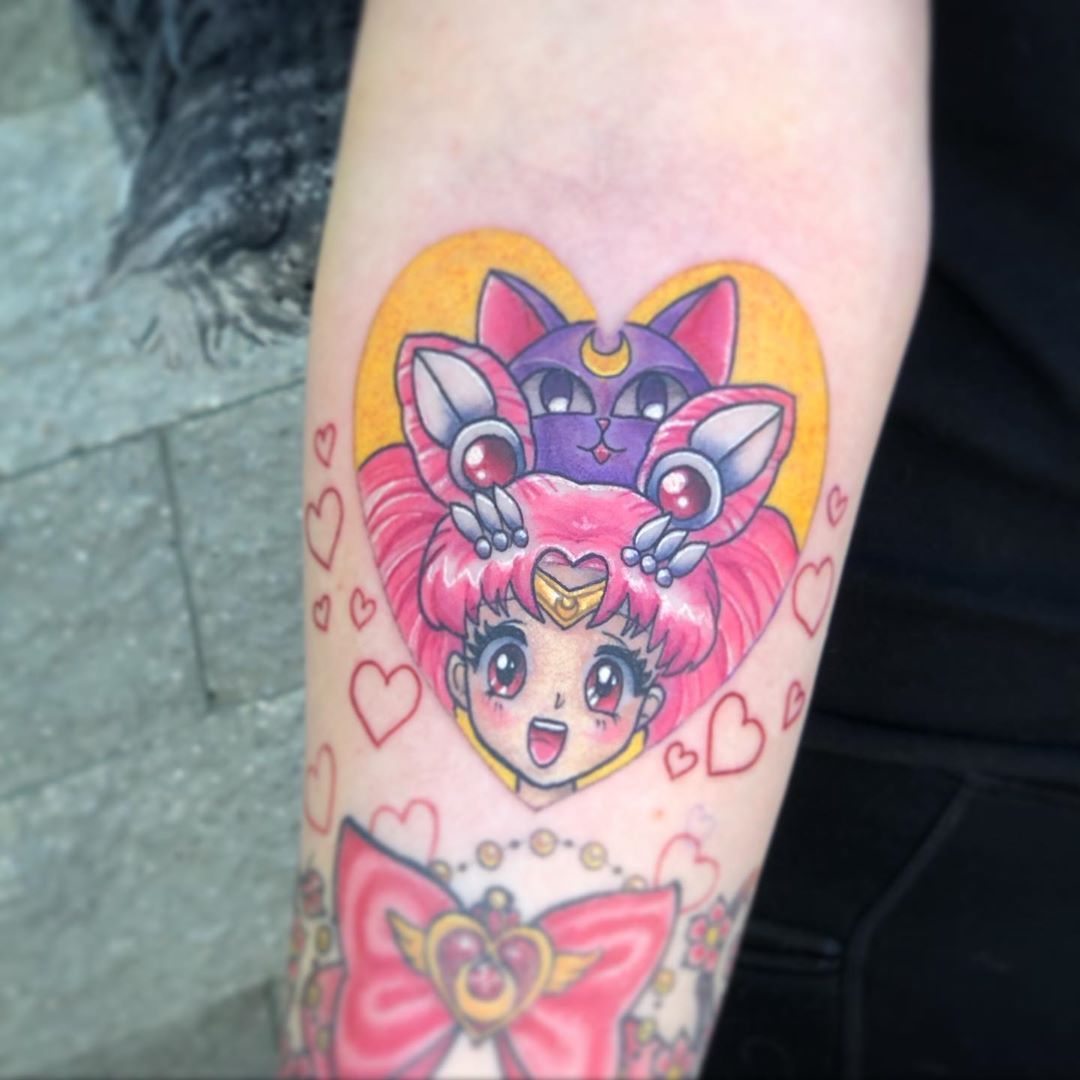 Sailor Chibi Moon Tattoo by Vanessa Spezowka at Crimson Empire Tattoo in Edmonton Alberta Canada