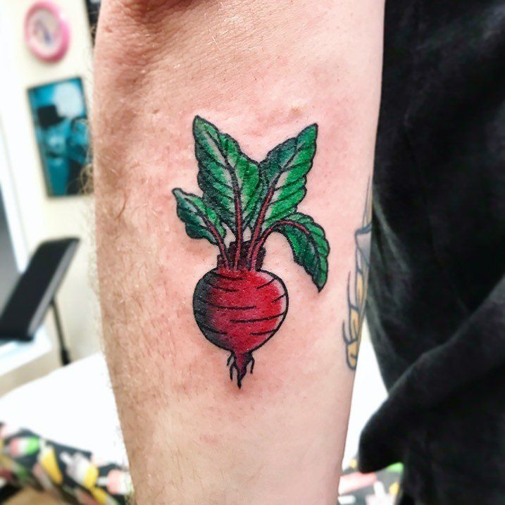 Beet Tattoo by Jess Alther at Black Gold Tattoo Co in Edmonton Alberta Canada
