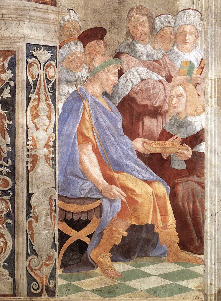 affresco Le Virtù e la Legge di Raffaello