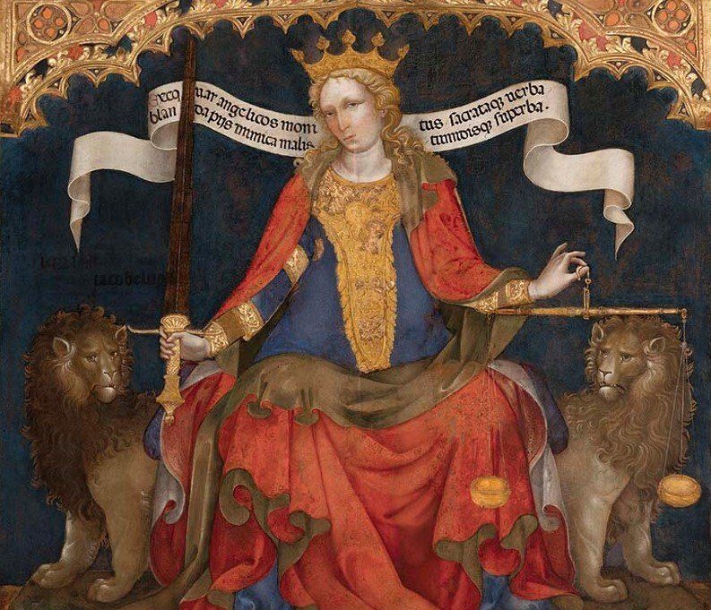 affresco Le Virtù e la Legge di Raffaello
