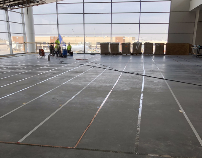 Hearing Loops being installed at an airport
