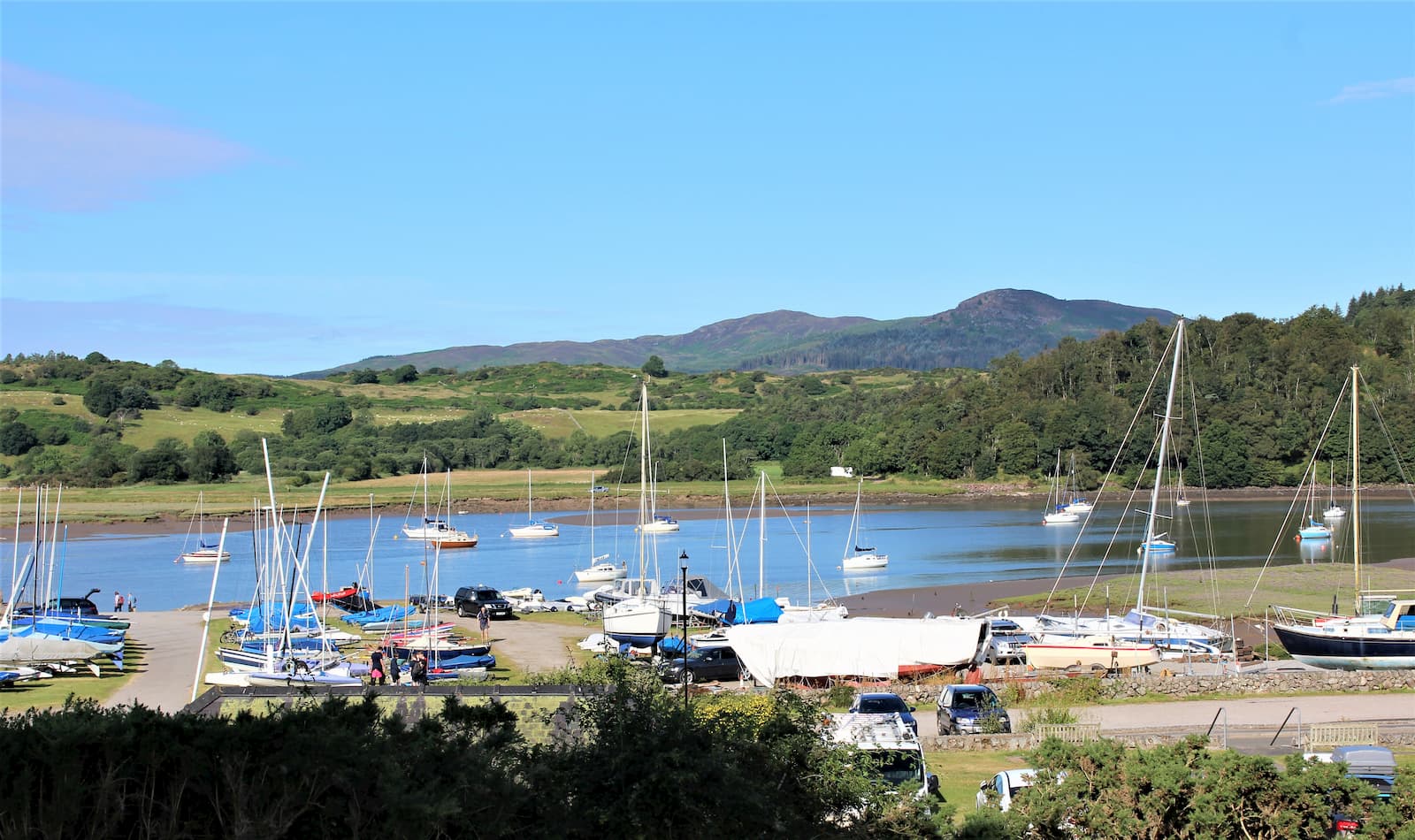 Sailing activity at Kippford marina