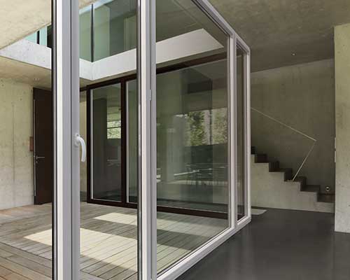 Vista laterale del serramento in PVC