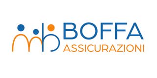 A blue and orange logo for boffa assicurazioni