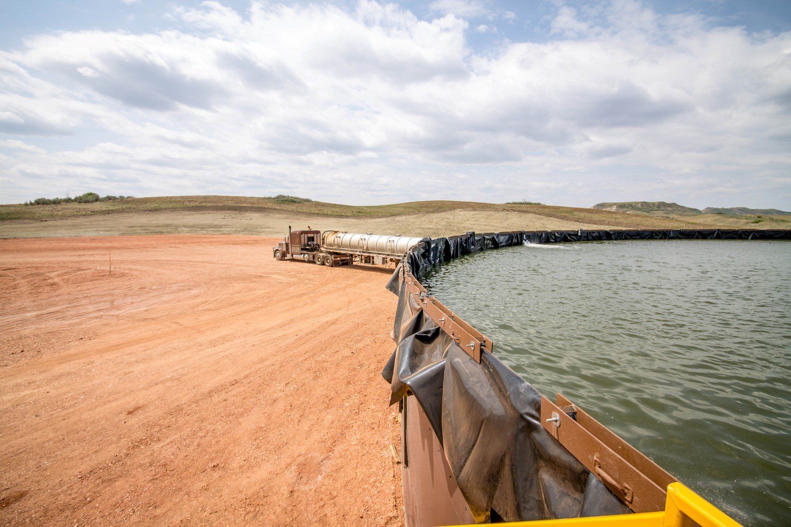 Storage of a water and truck behind