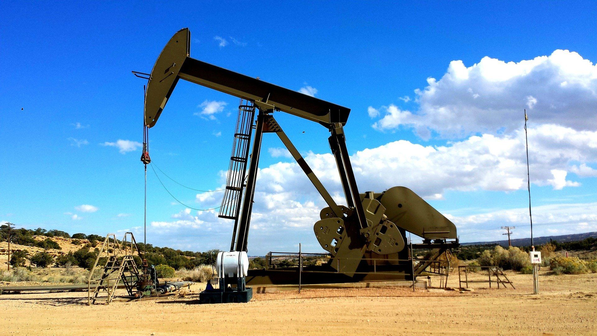 Refinery on a middle of field